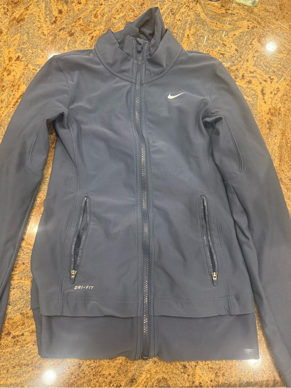 Nike Women's Navy Blue Dri-FIT Full-Zip Utility Jacket